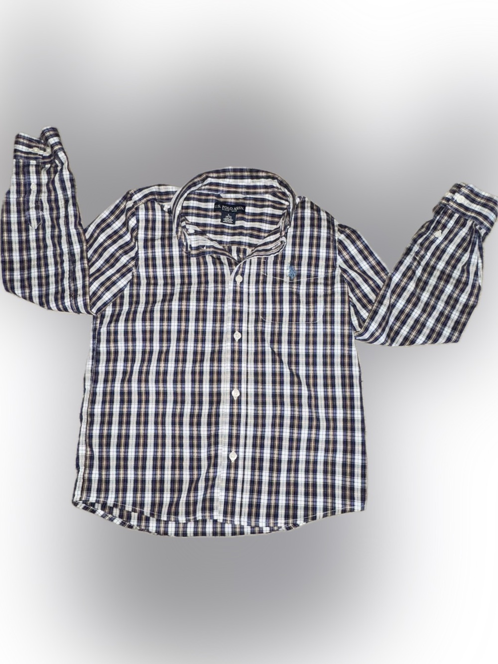 Boys, Polo by Ralph Lauren, Plaid Button-Down Shirt, Large-10/12